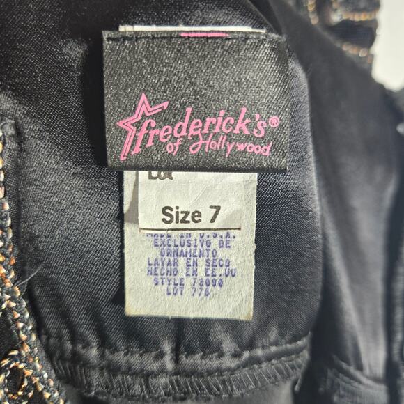VTG Fredericks Of Hollywood Beaded Satin Cocktail Dress Womens 7 Black Mesh NEW - Picture 7 of 12